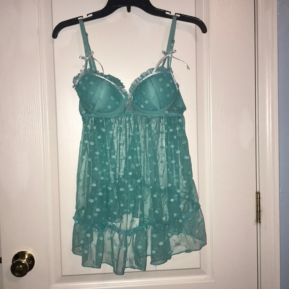 Tiffany Blue Polka Dot Babydoll Lingerie